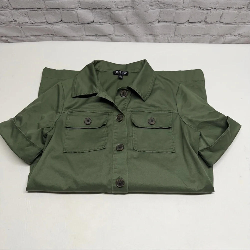 J. Crew Gamine Olive Utility  short dress sz 6